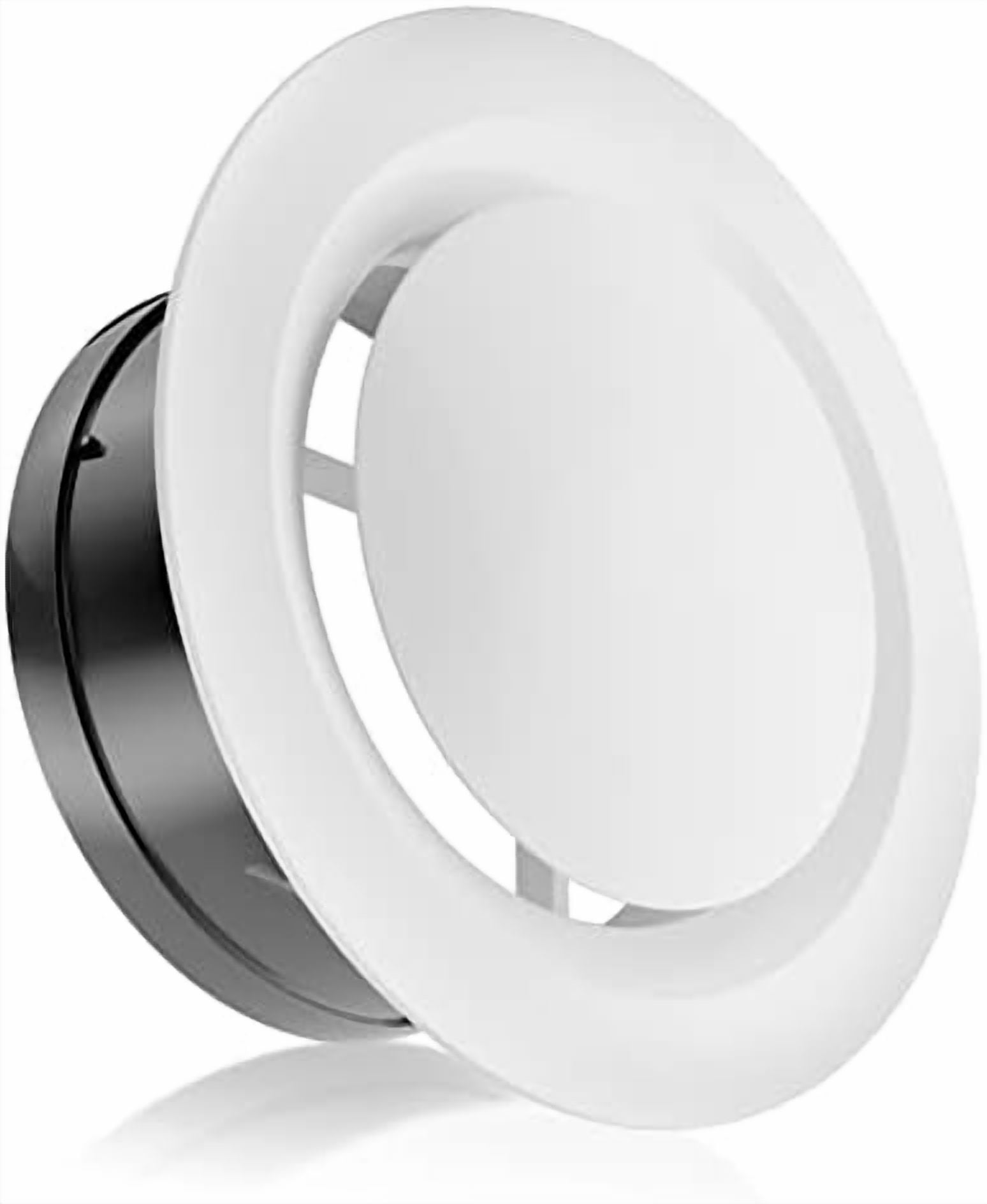 YNGLLC 6 Inch Soffit Vent, Adjustable Air Vent Cover, ABS Round Ceiling Vent Covers for Living Room, Attic, Bathroom, Kitchen, Ventilation Use, White - Opening Size 5.66"