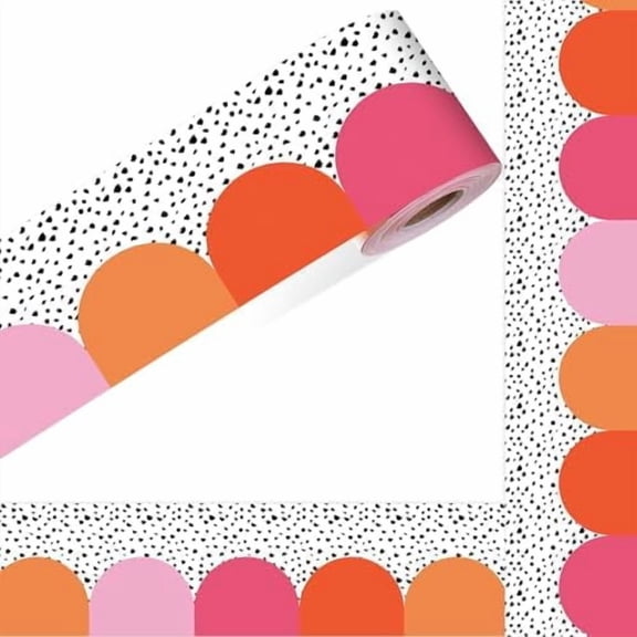 YNGLLC 65ft Bulletin Board Borders for Classroom Decorations, Rolled Bulletin Borders Trim Decoration, Boho Spot Back to School Decor for Classroom School Offices(Retro Color)
