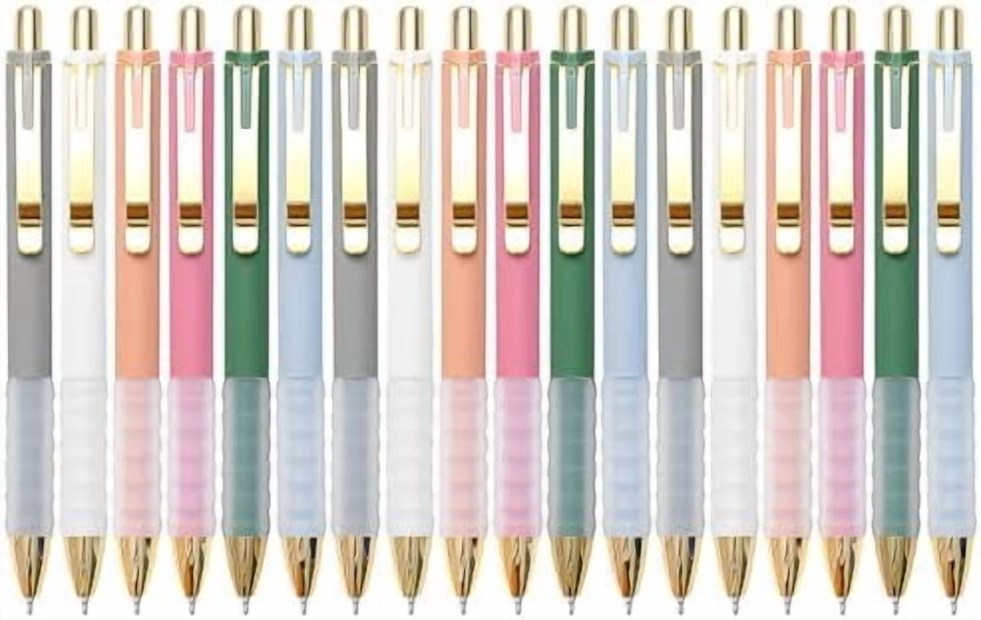YNGLLC Ballpoint Pens Black Medium Point 1mm with Super Soft Grip Ball Point Pen for Men Women Retractable(gold-18 pcs)