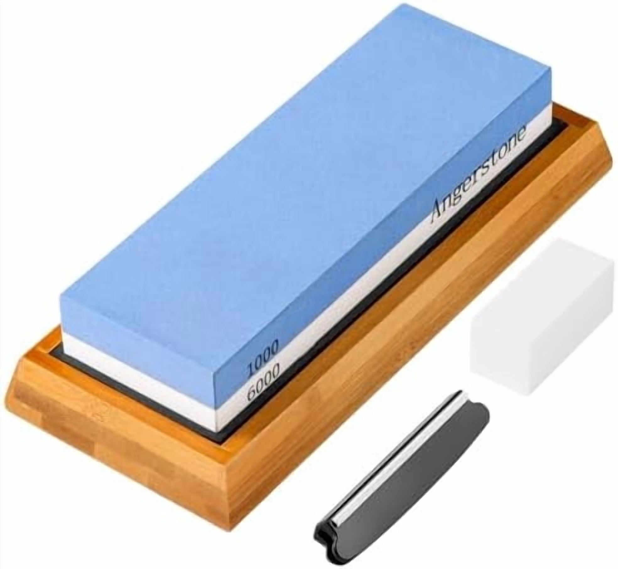 YNGLLC Premium Knife Sharpening Stone–Whetstone 1000/6000 Grit, Whetstone Knife Sharpener with NonSlip Base, Best Wet Stone Sharpening Kit, Angle Guide