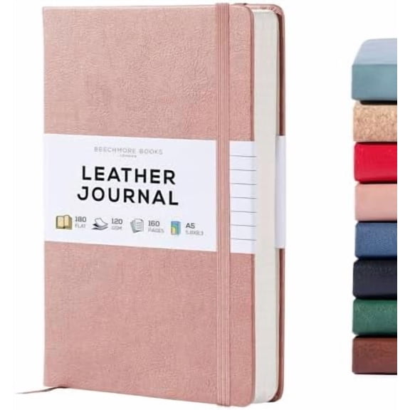 YNGLLC Premium Lined Journal Notebook, 5" x 8" (A5) Hardcover Vegan Leather Personal Diary, Thick 120gsm Ivory Cream Paper, Gift Box for Men & Women