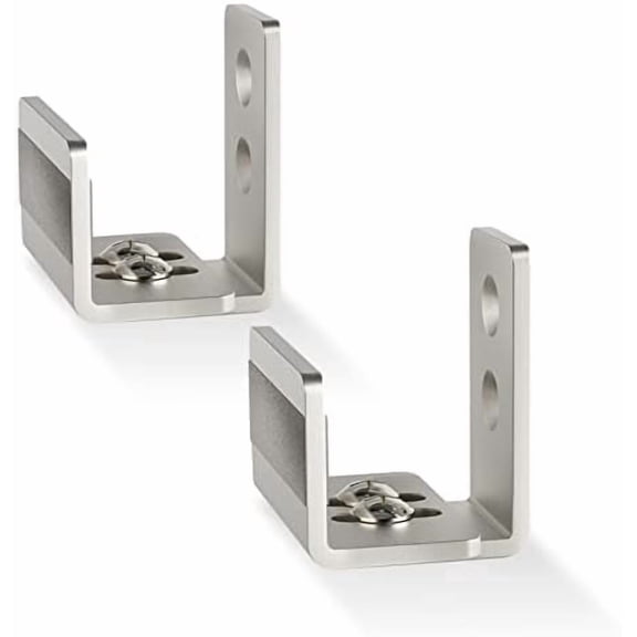 YNGLLC Sliding Barn Door Bottom Floor Guide,U Shape,Flexible Adjustable Fit Distance,Flush Flat Bottom Design,Wall Mount System,for Door & Cabinet,Brushed Nickle,2 Pack