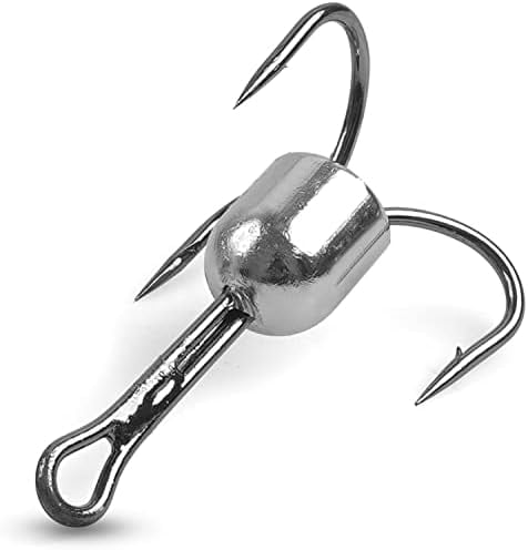 YNGLLC Snagging Hooks Weighted Treble Hooks,5pcs Large Weighted Treble Fishing Hooks Bunker Snag Hooks with Weight for Baitfish Trout Salmon 5/0 6/0 8/0 10/0