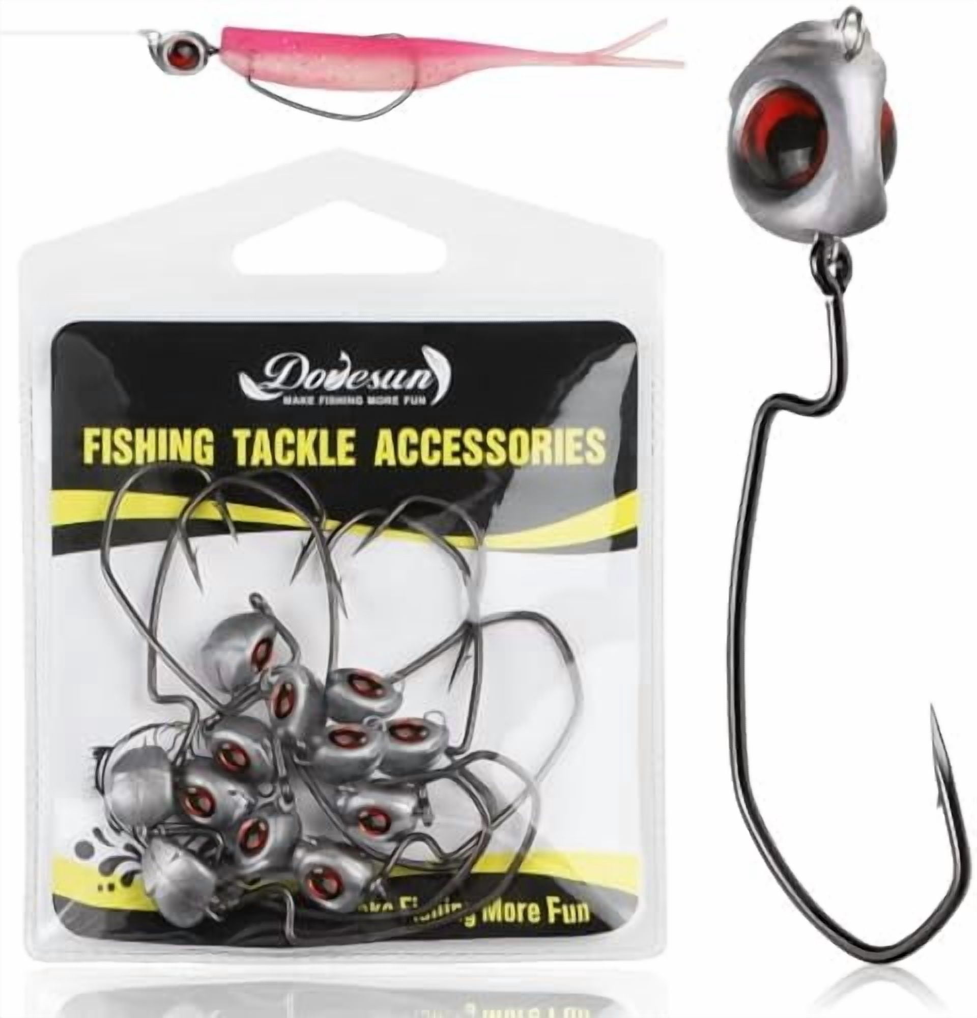YNGLLC Swimbait Jig Head 12PCS Ned Rig Jig Heads Weedless Jig Heads with 3/0 Texas Rig Hooks for Bass Fishing 1/8 1/5 1/4 3/8oz