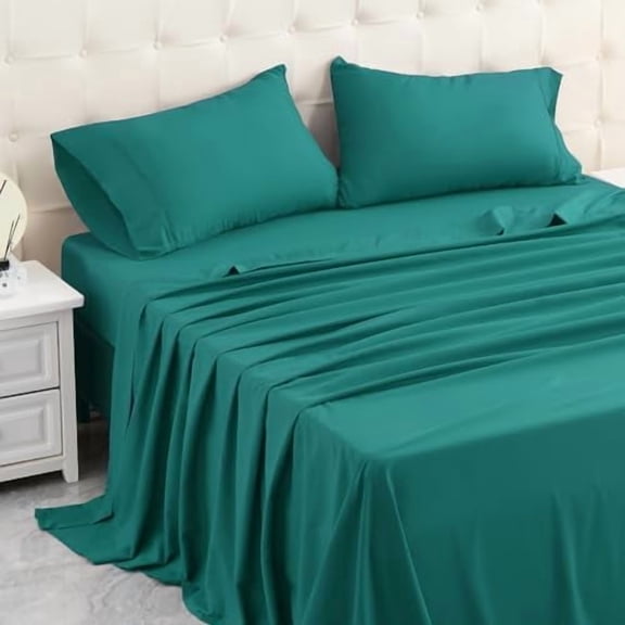 YNGLLC Twin Bed Sheets Set, Soft Breathable Bedding Sheet Set, Sheets Set with 16" Deep Pocket Design (3 Pieces, Twin, Turquoise)