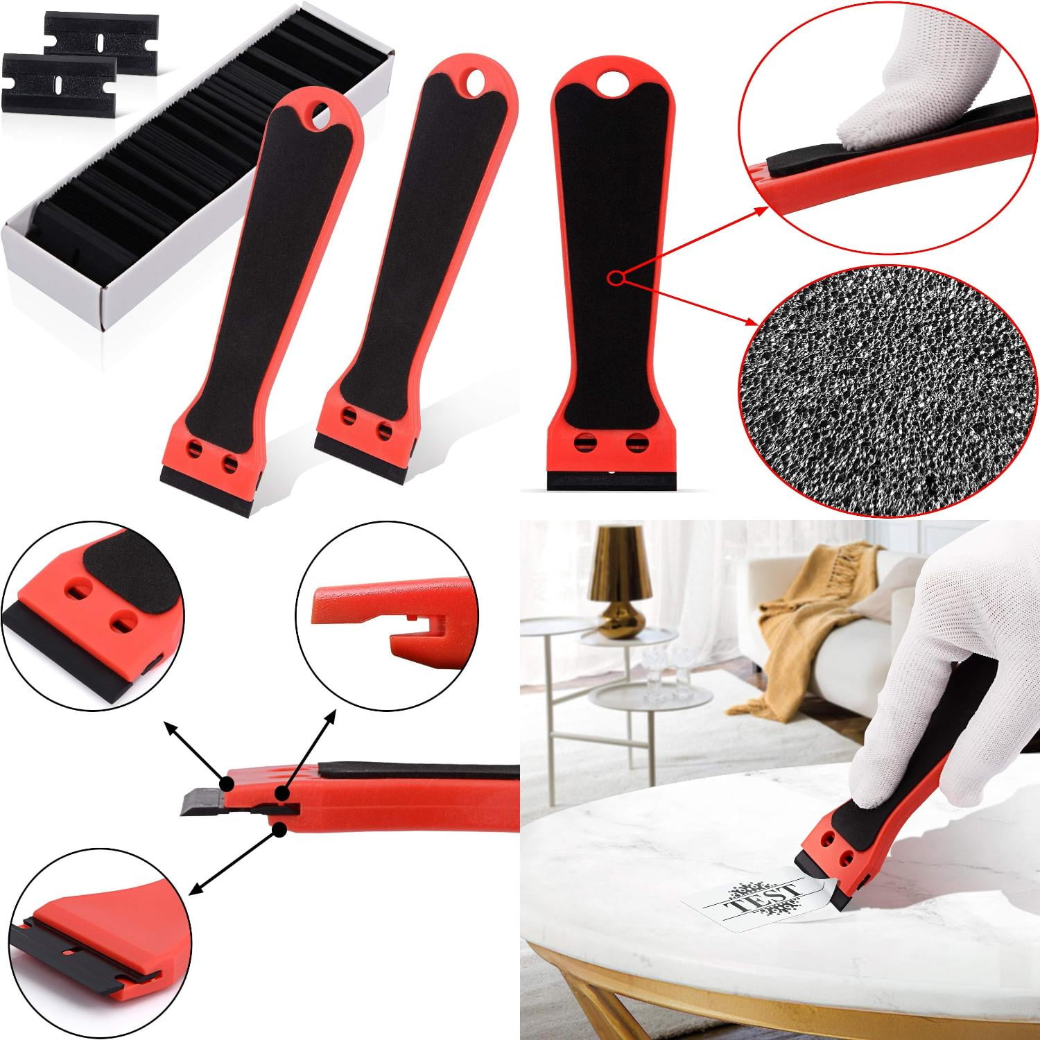 YNGURJA Efficient EHDIS Plastic Razor Scrapers Set of 2 Professional