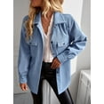 thumbnail image 1 of YNIQUE Womens Fashion Cropped Shackets Corduroy Button Down Crop Jackets Tops Long Sleeve Shirts, 1 of 5