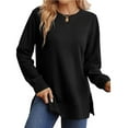 thumbnail image 1 of YNIQUE Sweatshirt for Women Side Split Fall Fashion Long Sleeve Shirts, 1 of 7