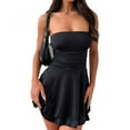 thumbnail image 1 of YNIQUE Women's Fashion Sexy Solid Color Tube Top Bodycon Dress, 1 of 7