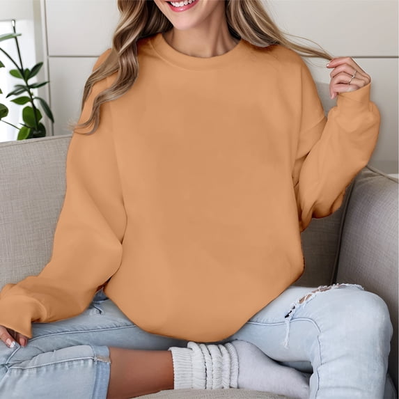 YNIQUE Women's Casual Crew Neck Sweatshirt Loose Soft Long Sleeve Pullover Tops
