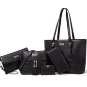 by YNIQUE Women's PU Leather Alligator Grain Fashion Handbag, Black
