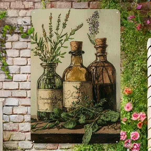 YNLLOOFB Retro Herbal And Spells Tin Sign - Witch Themed Vintage Wall Decor for Wedding, Birthday, &Amp; Anniversary Parties - Home &Amp; Cafe Decorative Aluminum Metal Sign