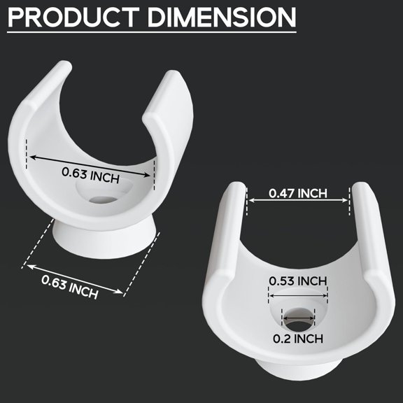 YNTVV-1/2" PEX Pipe Clamps & Hangers Set- 130 Pieces | U-Hook PEX PVC Water Pipe Support Clips