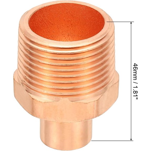 YNTVV-1/2 x 1 Male Adapter Fitting with C x M Connections, Copper Pipe Fittings with Sweat Solder x FNPT Connection Threaded Tubing Connectors for Residential, Commercial