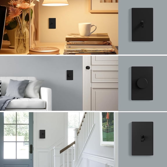 YNTVV-1-Gang Midsize Screwless Toggle Light Switch Cover Plate, Matte Black, 10-Pack Unbreakable Thermoplastic Replacement for Lightswitch Wall Plate Cover, UL Listed, 4.88"H x 3.13"L