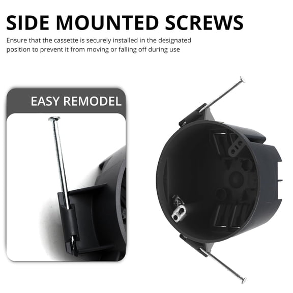 YNTVV-1 Gang PVC Round Ceiling Electrical Box with Captive Nails, 20 Cu. in. PVC Round Outlet Box, ETL Listed, Fire Rated for 2 Hours, for Residential and Light Commercial Ceiling (Black-3Pack)