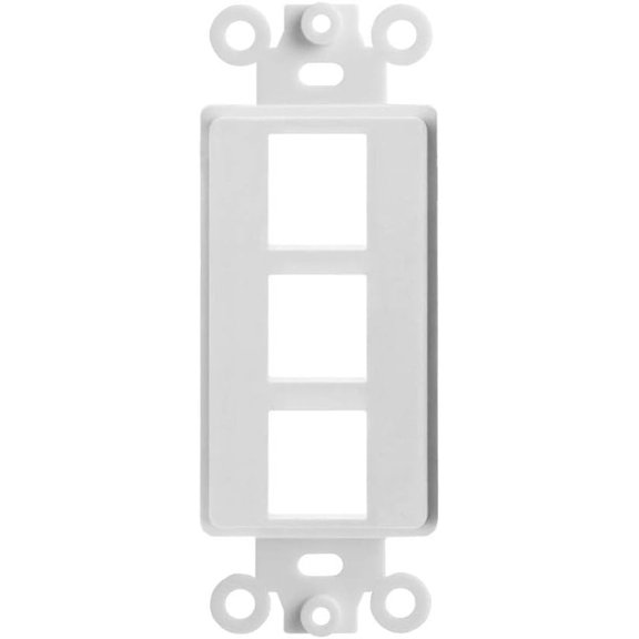 YNTVV-- 10 Pack 3 Port Decorator Wall Plate Insert 1-Gang Keystone Faceplate Standard Keystone Jack Decorative Wall Plate