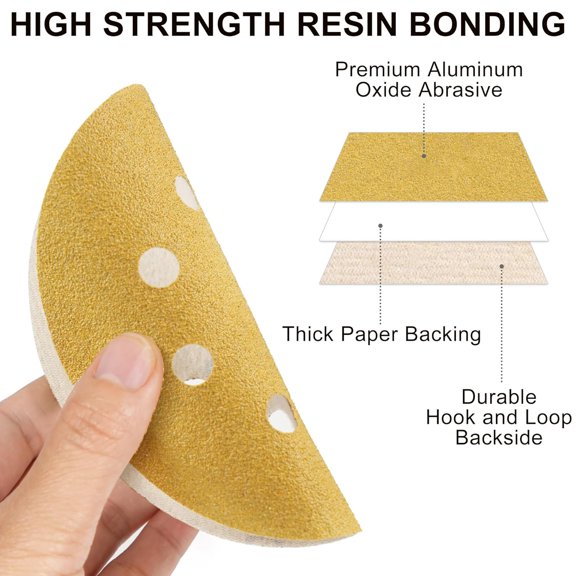 YNTVV-100 PCS 80 Grit Sanding Discs, 5 Inch 8 Hole, Aluminum Oxide Sandpaper for Stripping Paint, Sand Paper for Wood, Plastic, Rust Removal, Random Orbital Sander Pads