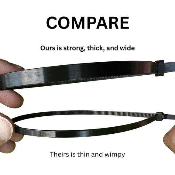 YNTVV-100-Pack Heavy Duty 14 Inches 120 Pound Cable Zip Tie Down Strap Wire Nylon Wrap Black