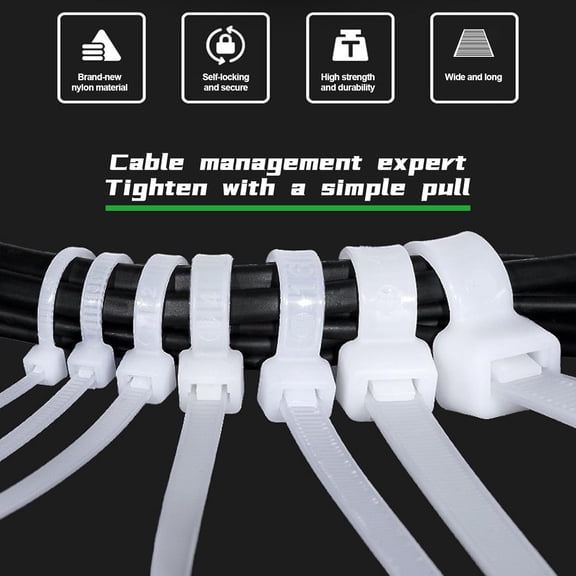 YNTVV-100PCS Cable Zip Ties Heavy Duty 24 Inch Strong Large Cable Wire Ties, Industrial Durable Strong Wire Ties for Binding Fences, Awnings Tying Branches Bundling of Crops Fixed Water Pipes