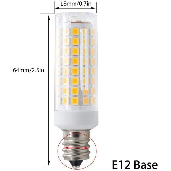 YNTVV-10W E12 LED Corn Light Bulb(4 Pack)- 2835 SMD 102LEDs E12 Dimmable 100 Watt Equivalent 1000LM Daylight White 6000K Chandelier Bulbs Decorative E12 Base for Home Lighting, AC110-120V