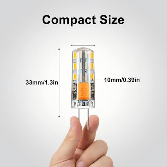 YNTVV-10pcs G4 LED Bulbs JC Bi-Pin Base Light Bulbs 3W AC/DC 12V 20W-30W T3 Halogen Bulb Replacement Landscape Bulbs(Warm White 3000K)