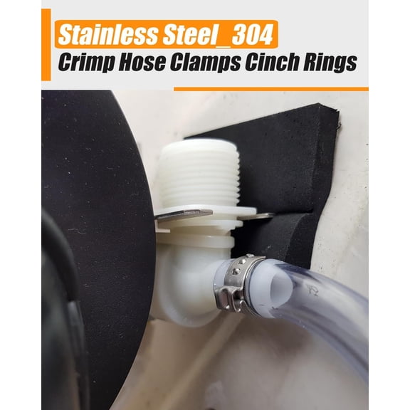 YNTVV-120Pcs 1/2 Inch PEX Cinch Clamps, 304 Stainless Steel Cinch Crimp Rings Pinch Clamps for Pex Tubing Pipes Fitting Connections