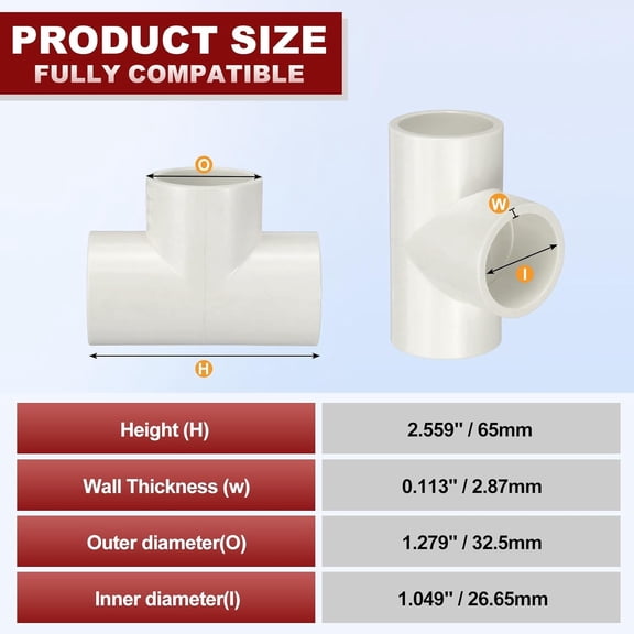 YNTVV-12Pcs 3/4" Tee PVC Fitting, SCH40 3-Way Furniture Grade PVC Pipe Fitting, Corner Elbow Connector for Building Furniture, Greenhouse Frame Connection, DIY Create, Socket x Socket