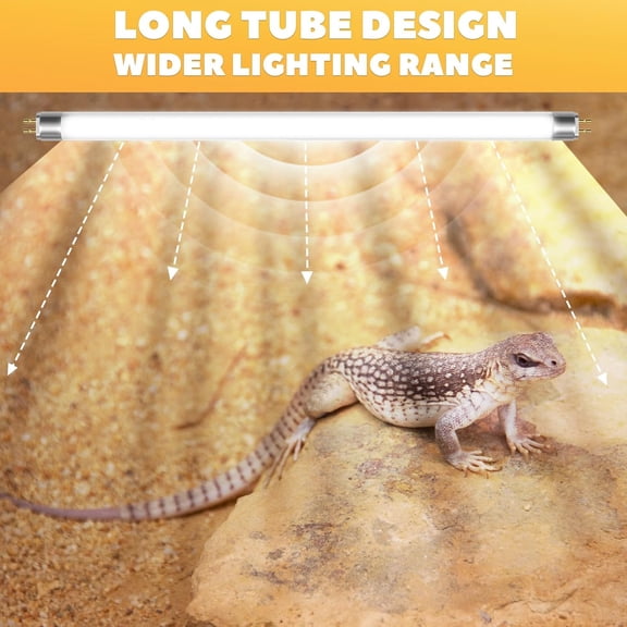 YNTVV-12inch T5 8W 10.0 Reptile UVB Bulb T5 UVB Reptile Light Bulb UVA UVB Lamp Tube for Bearded Dragons Turtles Chameleon and Lizards Tropical Desert Reptiles- 2Pack