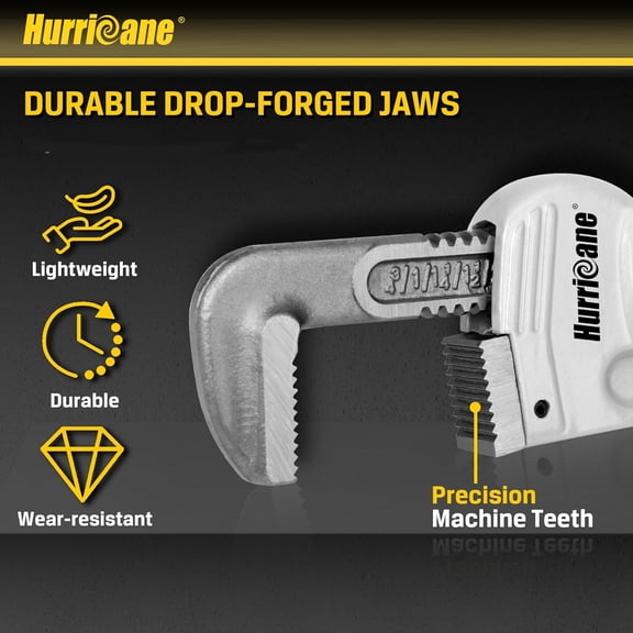 YNTVV-14-Inch Aluminum Pipe Wrench,Heavy Duty Adjustable Plumbing Wrench,Straight Handle Plumbers Tool,40% Lighter Weight