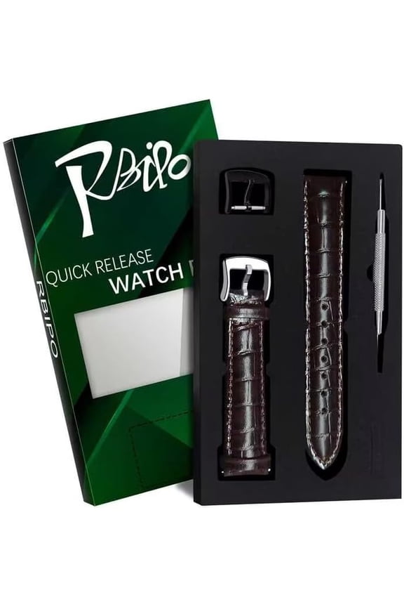 -14mm 16mm 18mm 20mm 21mm 22mm 23mm 24mm Leather Watch Band Quick Release Watch Strap Replacement Deployment Buckle Wristband for Men and Women