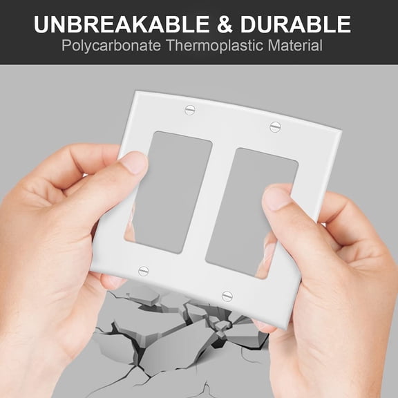 YNTVV-2-Gang Switch Outlet Wall Plate Cover Double Decora Electrical Faceplate for Light Switches, Smart Switch,Dimmers, GFCI, Receptacle, USB Outlet, White (10-Pack)