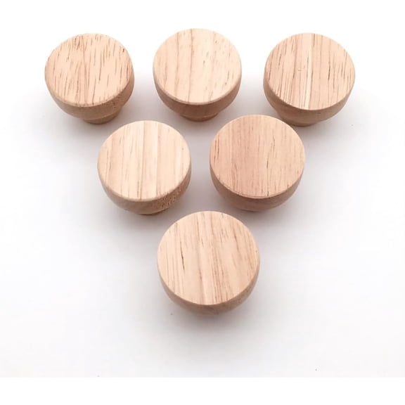 YNTVV-2 Inch Big Wooden Knobs for Cabinets and Drawers Natural Wood Large Round Knobs Unfinished Cabinet Furniture Drawer Knobs Pulls Handles with Screw Set of 6
