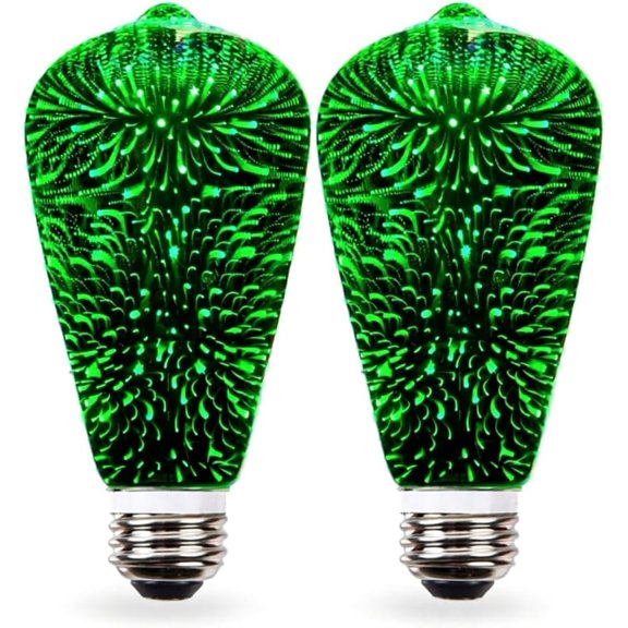 YNTVV-2 watt LED Light Bulb - Fairy Like Fireworks ST19 - General Purpose Green LED Light Bulb - UL Approved - Uses 2 Watts of Energy, 110 Volts, Instant On, Average Life 10,000 Hours