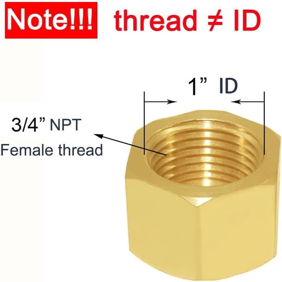 YNTVV-3/4" NPT Female Pipe Caps Outer Hex Thread Socket Plug Brass Fitting (Pack of 5)