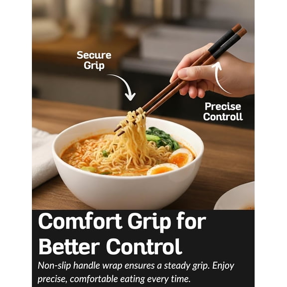 YNTVV-3 PC Wooden Utensils for Eating - Eco-Friendly Natural Nanmu Wood Spoon, Fork, and Chopsticks for Dining, Travel, Camping, Lunchbox