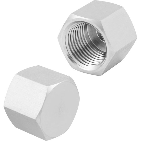 YNTVV-304 Stainless Steel Pipe Fitting Hex Cap Heavy Duty 1" NPT Female (Pack of 2)