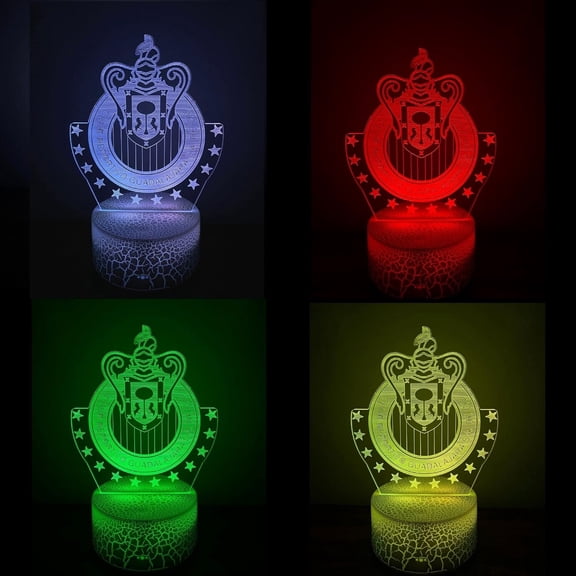 YNTVV-3D LED Night Light Touch Switch Seven Colors USB Cable Battery Powered Lamp Cracked Based Guadalajara