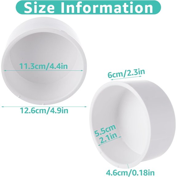 YNTVV-3PCS 4 Inch PVC Cap Fitting Schedule 40 Furniture Grade Pipe End Cap Plug Adapter White for Build PVC Furniture DIY Garden Shelf