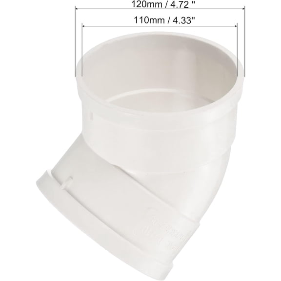 YNTVV-4" ID 45 Degree Elbow Pipe Fitting PVC Water Pipe Connector Adapter, White Pack of 2