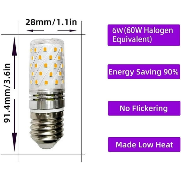 YNTVV-4 Pack E26 LED Light Bulbs Dimmable 60W Halogen Equivalent Edison Warm White 3000K 6W 600Lm AC 110V 120V 130V Medium Screw Base T10 Corn Bulb
