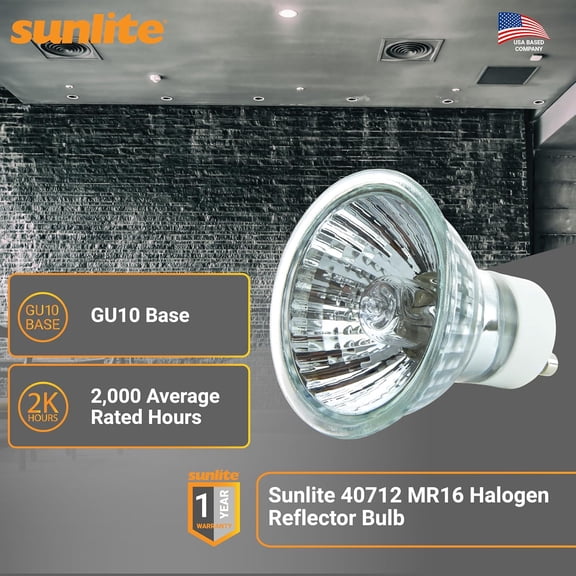 YNTVV-40712 MR16 Halogen Reflector Bulb, 35 Watt, 38 Flood, 120 Volt, 2000 Hour Life Span, Dimmable, GU10 Base, Cover Guard, 3200, ANSI FMW, Ceiling Fixtures, Track Lighting 6-Pack.