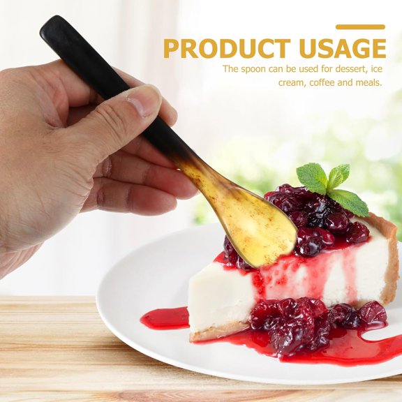 YNTVV-4pcs Caviar Spoon, Simulation Ox Horn Caviar Serving Spoons, Multifunctional for Coffee Stirring, Dessert, Condiments (16.5cm)