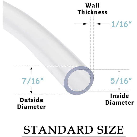 YNTVV-5/16" ID x 25ft Clear Vinyl Tubing, Low Pressure Flexible PVC Tubing, Heavy Duty UV Chemical Resistant Lightweight Plastic Vinyl Hose, BPA Free and Non Toxic