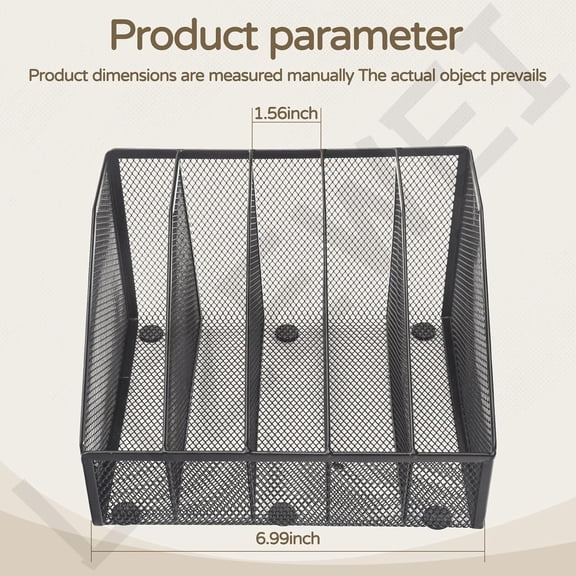 YNTVV-5-Tier Mesh Sandpaper Organizer, Holds 5 Different Sandpapers, Metal Sandpaper Organizer for 5 Inch and 6 Inch, Sandpaper Storage Rack, Sandpaper Tool Accessories (Excludes Sandpaper)- Black