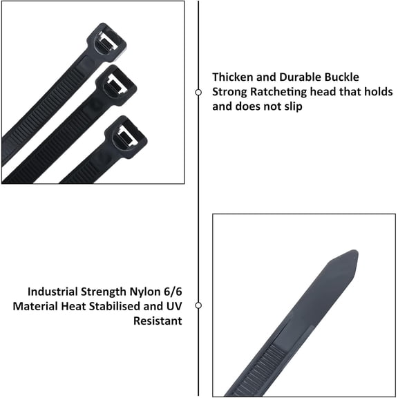 YNTVV-50 Pcs 36 Inch Extra Long Zip Ties Heavy Duty Nylon Cable Ties with 175 lbs Tensile Strength Self-locking Industrial Durable Cable Tie for Outdoor Garage industrial Use