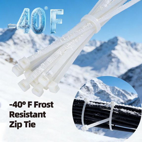 YNTVV-6" Cold Weather Zip Ties(-40),Low Temperature Resistant Cable Ties,High Strength & Break Resistant for Cold Environments(pack of 100 Pcs)