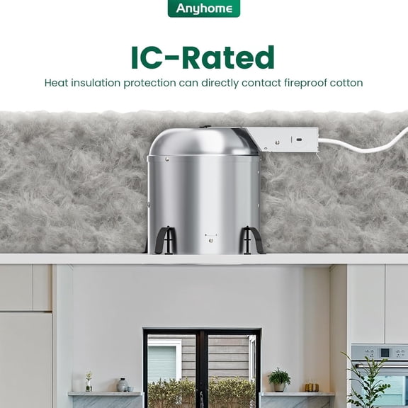 YNTVV-6 Inch Recessed Lighting Housing Remodel,Can Light Housing,IC Rated & Air Tight,E26 Connector,ETL Listed