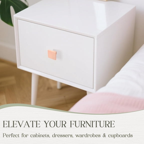 YNTVV-6 Pack Ceramic Drawer Pulls Square Cabinet Pulls Pink Drawer Knobs Wavy Natural Cabinet Handles Cute Dresser Knobs Boho Drawer Pull