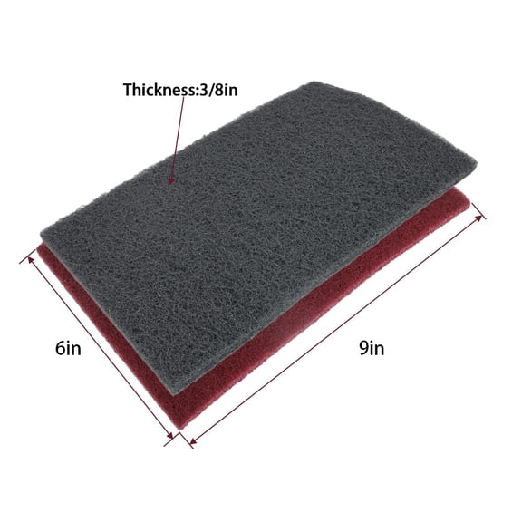 YNTVV-6"x9" Automotive Scuff Pad 8 Pack (7447&7448) - 4 Maroon(Fine) & 4 Gray(Ultra Fine), Wet/Dry Reusable Scuffing Pad for Paint Prep, Sanding - Auto Body, Woodworking & Handicrafts